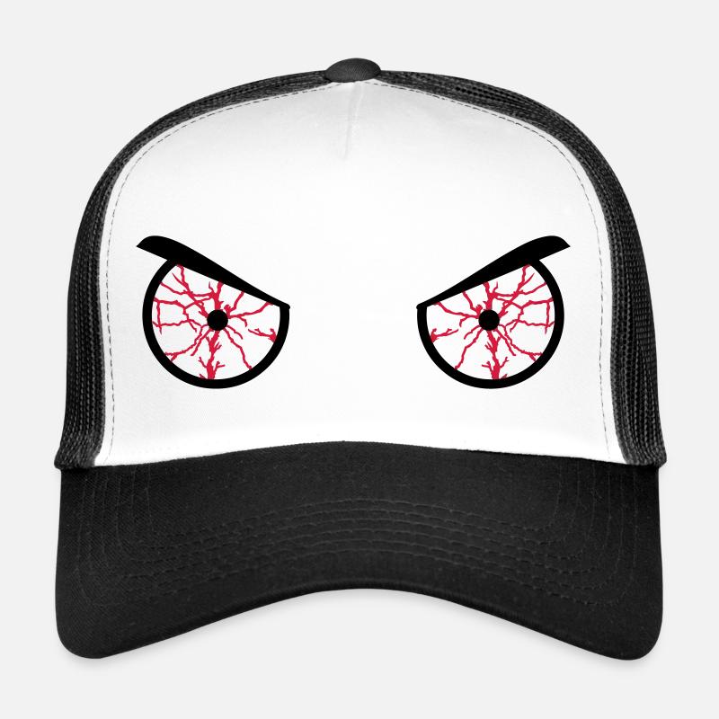 fronçant les sourcils yeux injectés de sang Casquette trucker 