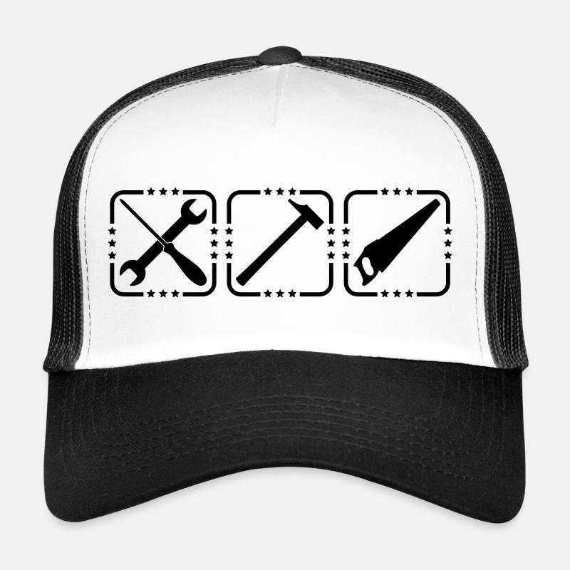 Craftsman Tools Logo Design - Trucker Cap - Weiß/Schwarz
