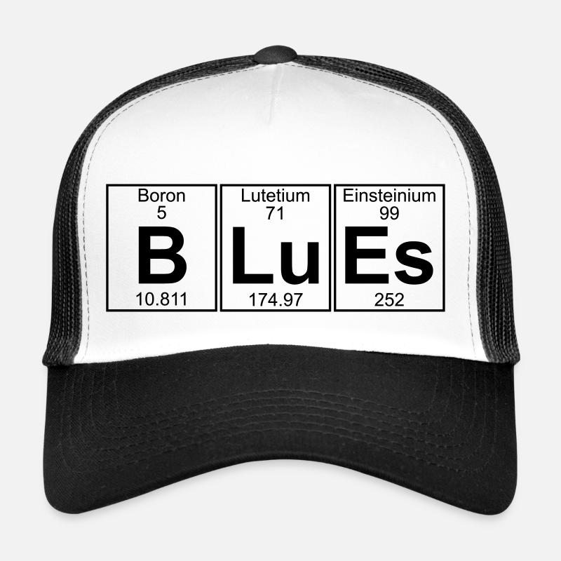 B-Lu-Es (Blues) - Full - Trucker Cap - Weiß/Schwarz