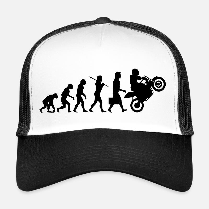 Evolution Motard - Casquette trucker  - blanc/noir