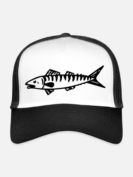 mackerel sea fish for fisherman - Trucker Cap - white/black - Front