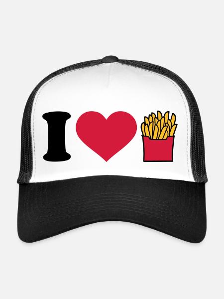 I love Pommes frites - Casquette trucker  - blanc/noir - Devant