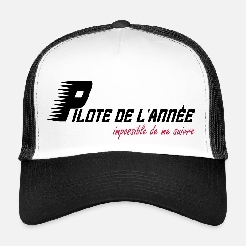 Pilote de l'année impossible de me suivre - Casquette trucker - blanc/noir