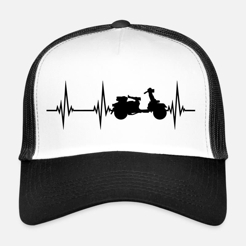 puls frequenz herzschlag roller clipart fahren ele - Trucker Cap - Weiß/Schwarz
