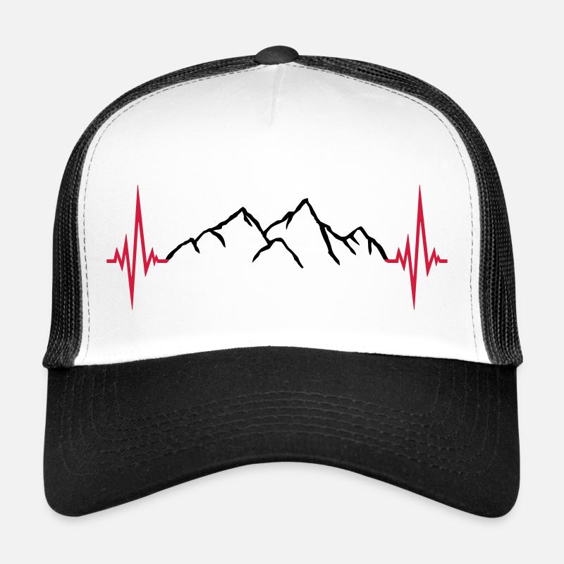mountains frequency pulse heartbeat mountains excursion wan Trucker Cap
