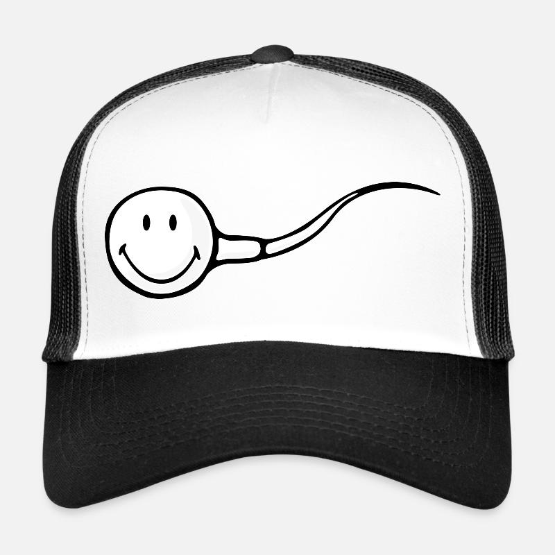 Smiley Sperm - Casquette trucker  - blanc/noir