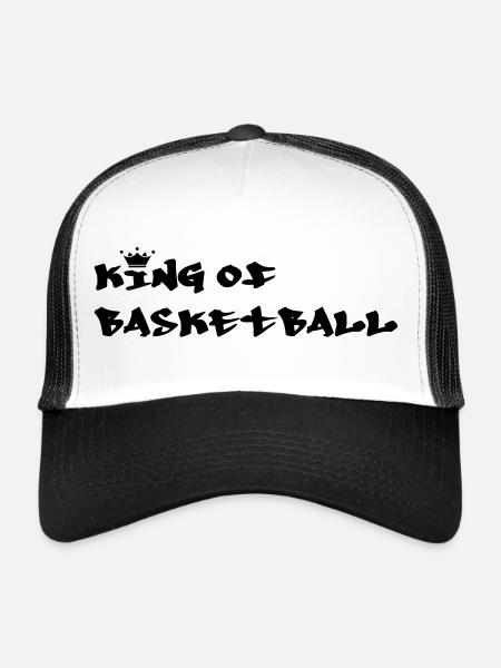 Basketball - Basket Ball - Game - Sport - Player - Casquette trucker  - blanc/noir - Devant