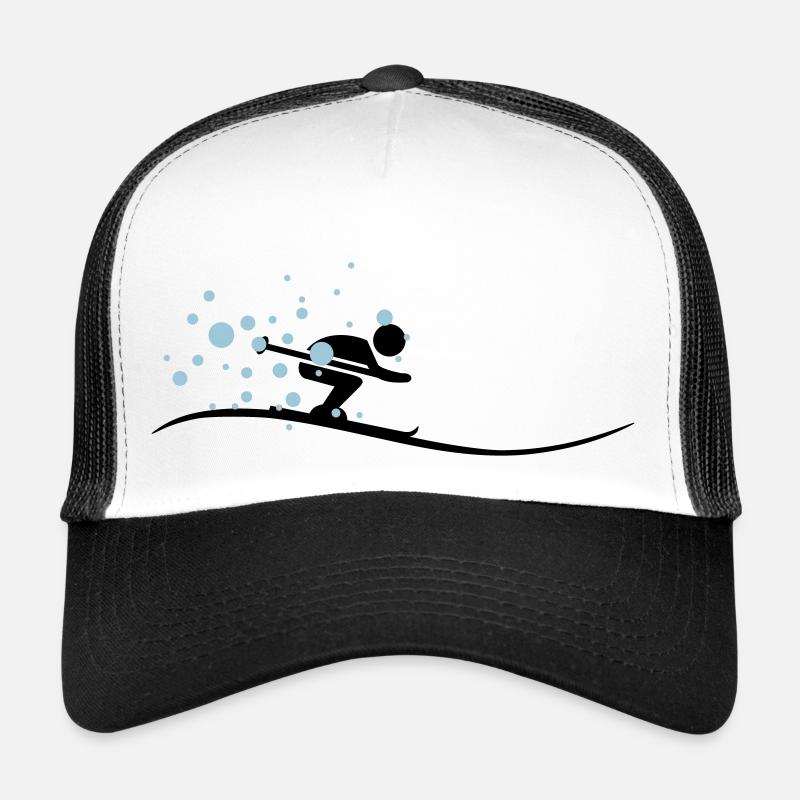 Sport - Skifahrer - Trucker Cap - Weiß/Schwarz