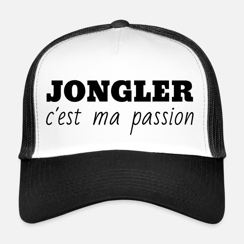 jongleur / jonglerie / jongleuse / cirque - Casquette trucker  - blanc/noir