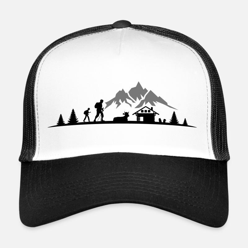 Reise - Berge Wanderer - Trucker Cap - Weiß/Schwarz