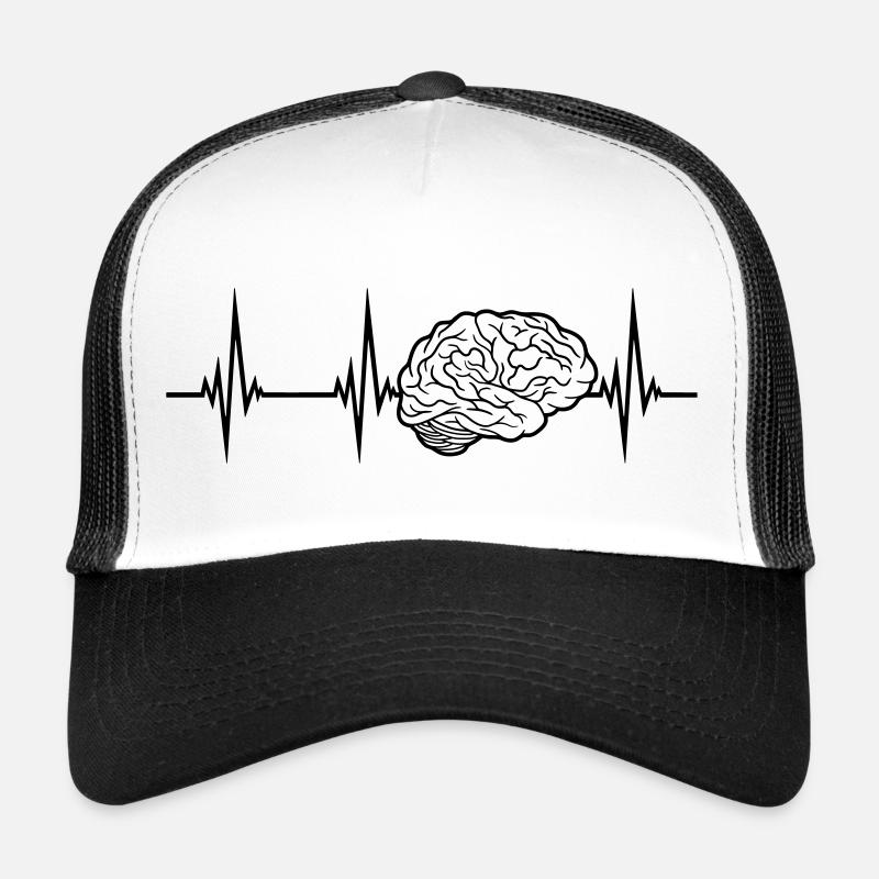 Conception de cerveau de battement de coeur Casquette trucker 