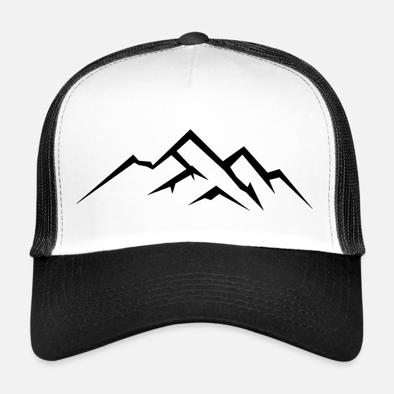berge - Trucker Cap - Weiß/Schwarz