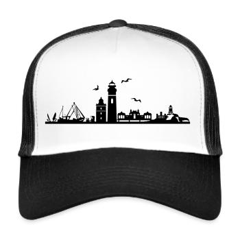 Skyline - Insel Rügen - Trucker Cap - Weiß/Schwarz - Vorne