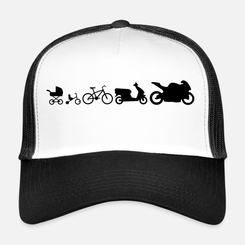 évolution de la moto em582 - Casquette trucker  - blanc/noir