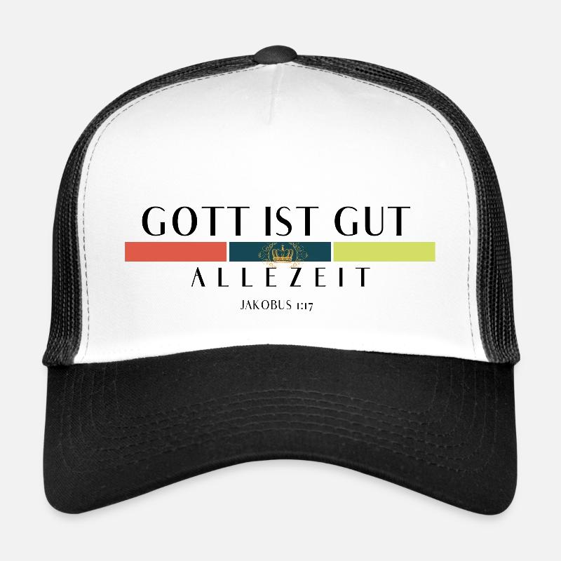 Gott ist gut/ALLEZEIT - Trucker Cap - Weiß/Schwarz