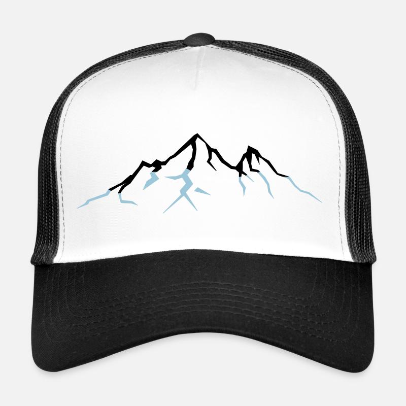 berge_2 - Trucker Cap - Weiß/Schwarz