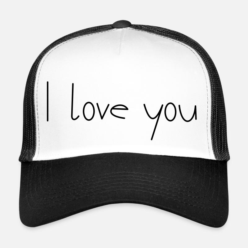 Je t'aime - Casquette trucker  - blanc/noir
