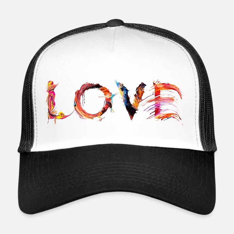 Love - Casquette trucker  - blanc/noir