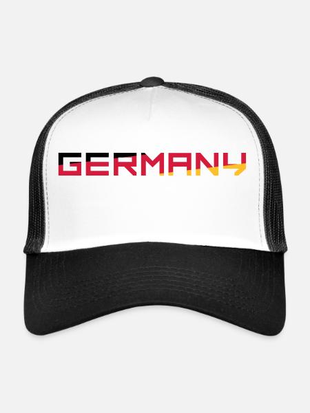 Team Germany Germany Colors Black Red Gold G - Trucker Cap - white/black - Front