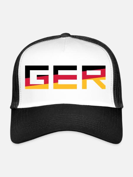 GER Team Germany Germany Colors Black Red Go - Trucker Cap - white/black - Front