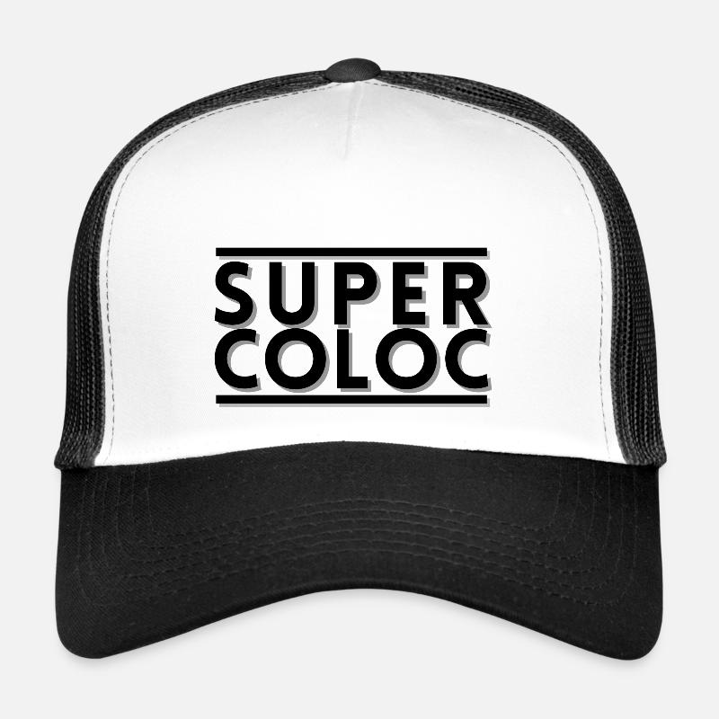 super coloc. cadeau colocation - Casquette trucker  - blanc/noir