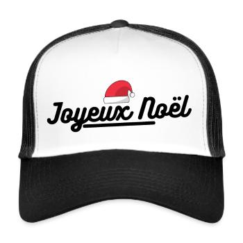 Joyeux Noël. T-shirt joyeux noël - Casquette trucker  - blanc/noir - Devant