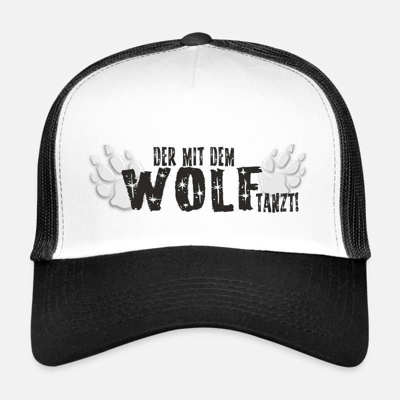 Wolftanzt Der mit dem Wolf tanzt - Trucker Cap - Weiß/Schwarz
