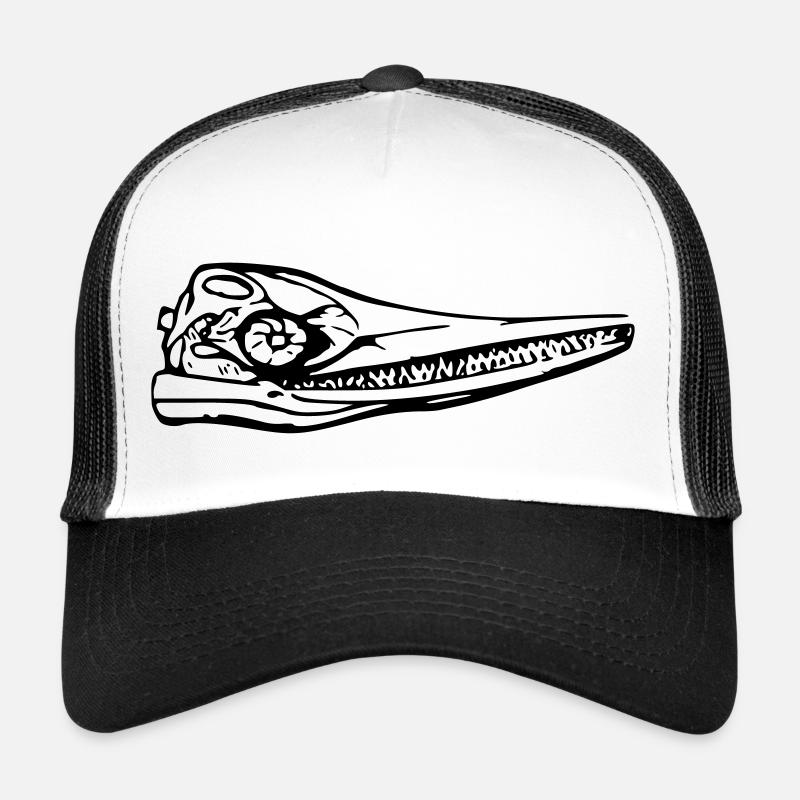 Urzeitwal Wal Fossil Dinosaurier Urzeit Schädel - Trucker Cap - Weiß/Schwarz
