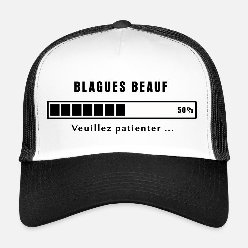 Blagues beauf en cours ! - Casquette trucker  - blanc/noir
