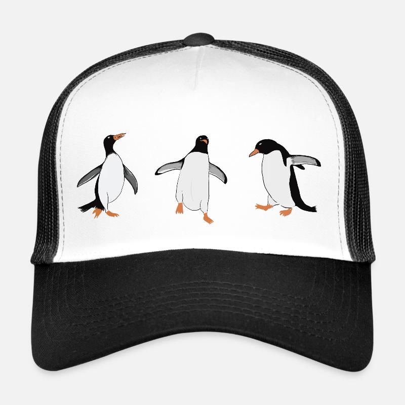 Trio de pingouins heureux Casquette trucker 