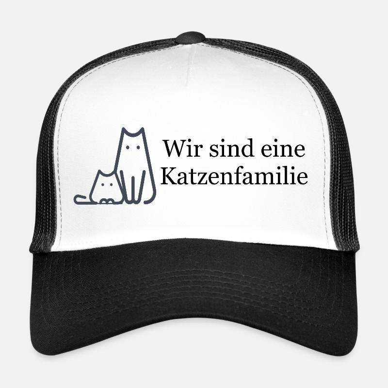 Wir sind eine Katzenfamilie - Trucker Cap - Weiß/Schwarz
