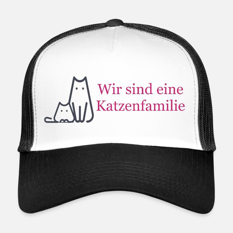 Wir sind eine Katzenfamilie - Trucker Cap - Weiß/Schwarz