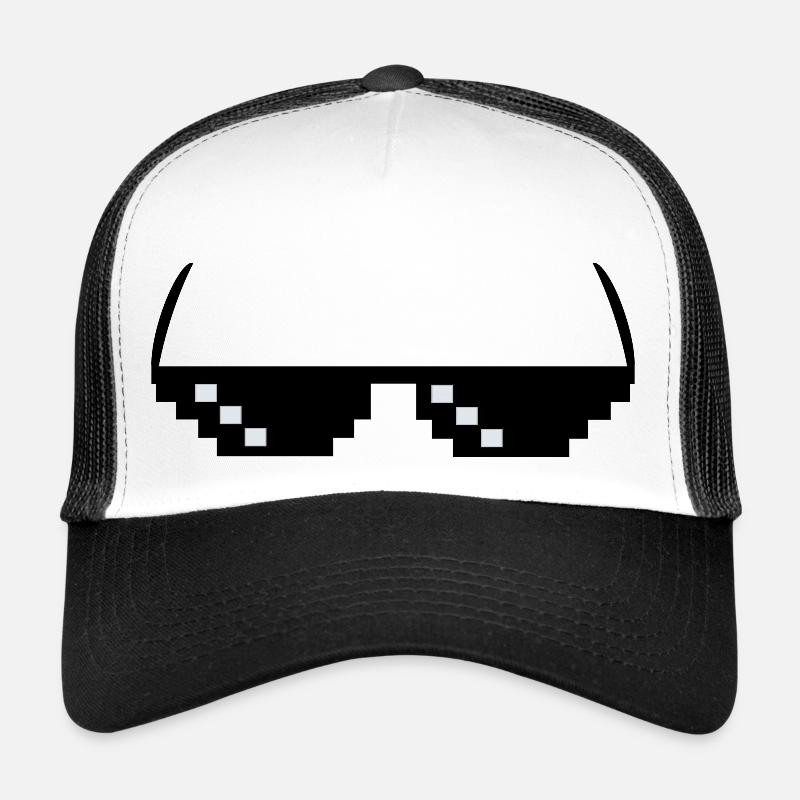 Sonnenbrille Meme Pixel - Trucker Cap - Weiß/Schwarz