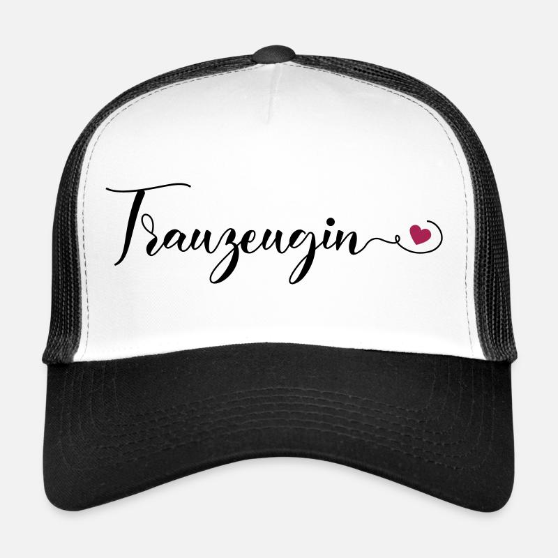 Trauzeugin-personalisierbar - Trucker Cap - Weiß/Schwarz