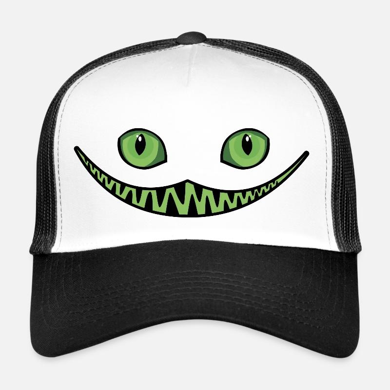 Halloween grinsen - Trucker Cap - Weiß/Schwarz