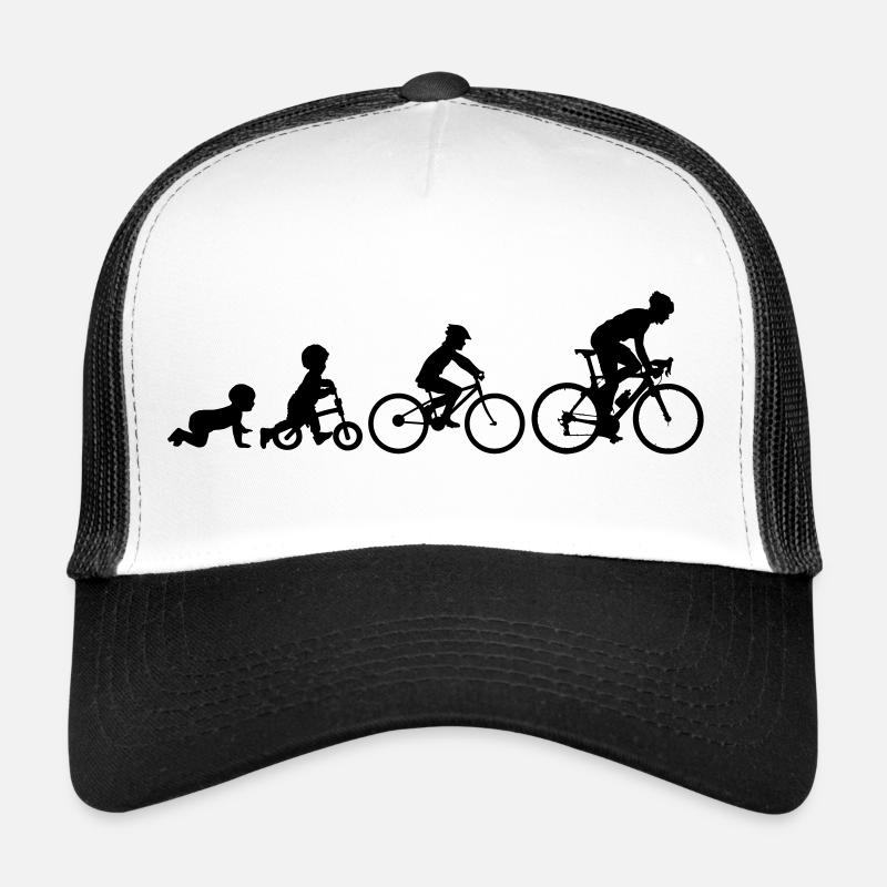 Radfahrer Evolution Fahrrad Biker Fahrradfahrer - Trucker Cap - Weiß/Schwarz