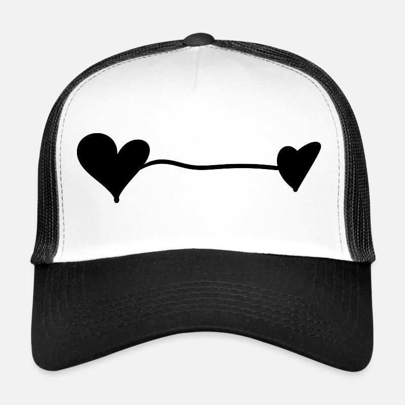 coeurs noirs - Casquette trucker  - blanc/noir
