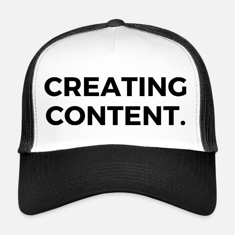 Creating Content. - Casquette trucker  - blanc/noir