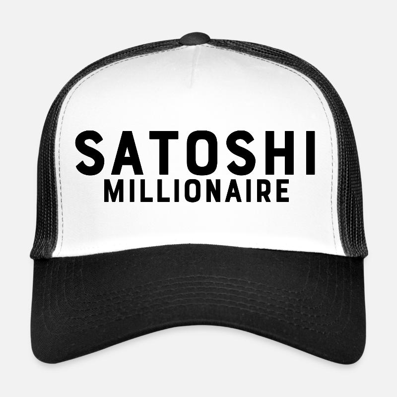 Satoshi Millionär - Trucker Cap - Weiß/Schwarz
