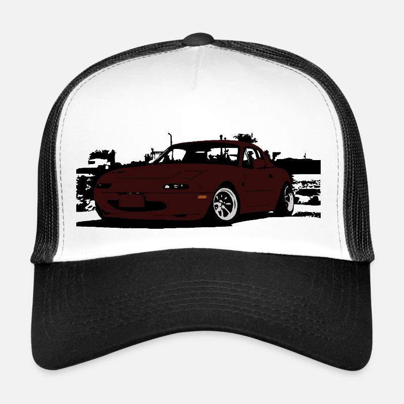 miata mk2 mx5 red - Trucker Cap - white/black