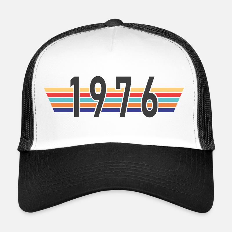 Jahr 1976 - Trucker Cap - Weiß/Schwarz