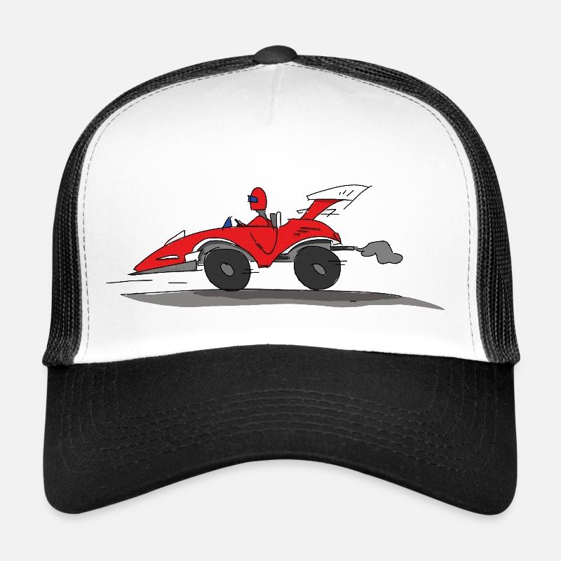 Voiture de course rouge Casquette trucker 