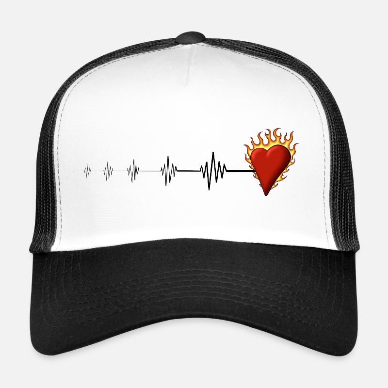 Burning heart - Trucker Cap - white/black