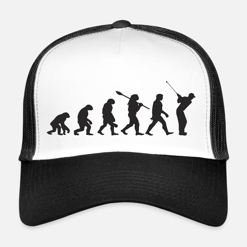 Golf Evolution Retro Geschenk für Golfer - Trucker Cap - Weiß/Schwarz