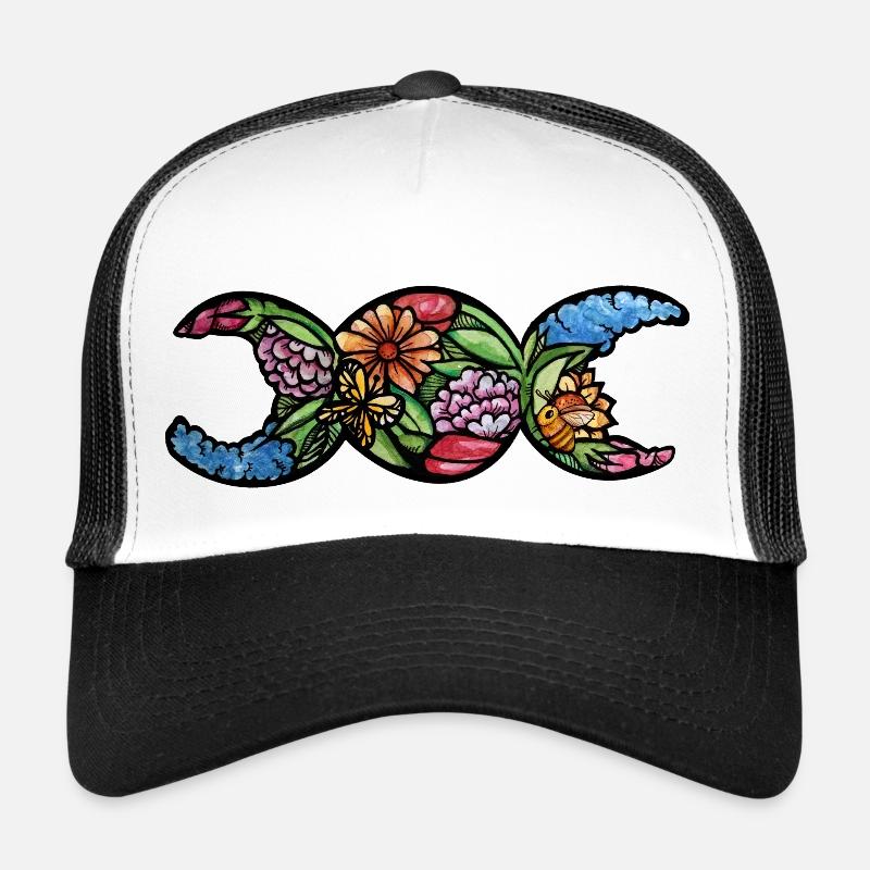 Triple Moon Symbol Ostara Bloom Trucker Cap
