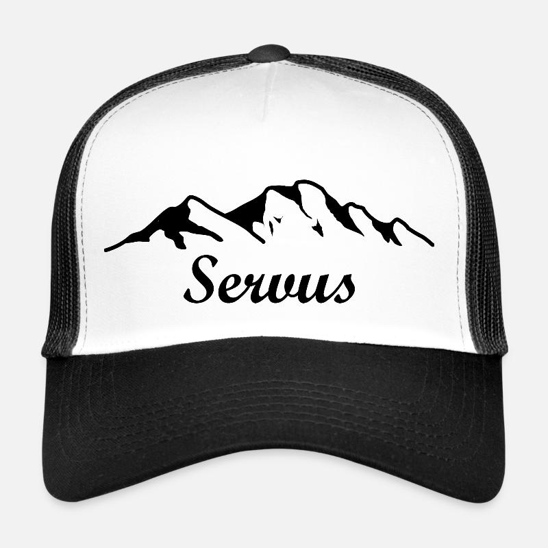 Berge Servus - Trucker Cap - Weiß/Schwarz