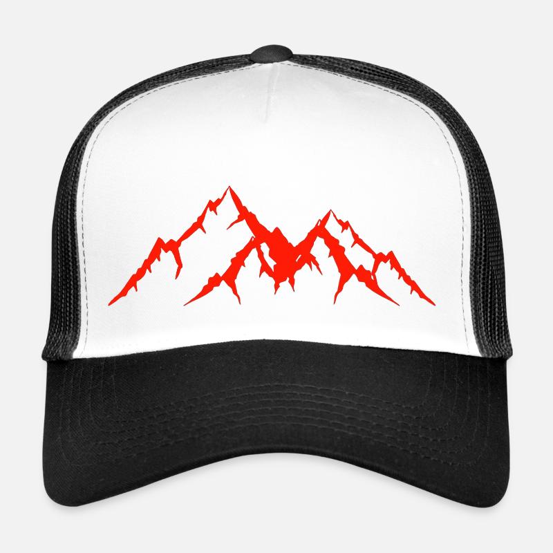 Leuchtend roter Berg! - Trucker Cap - Weiß/Schwarz