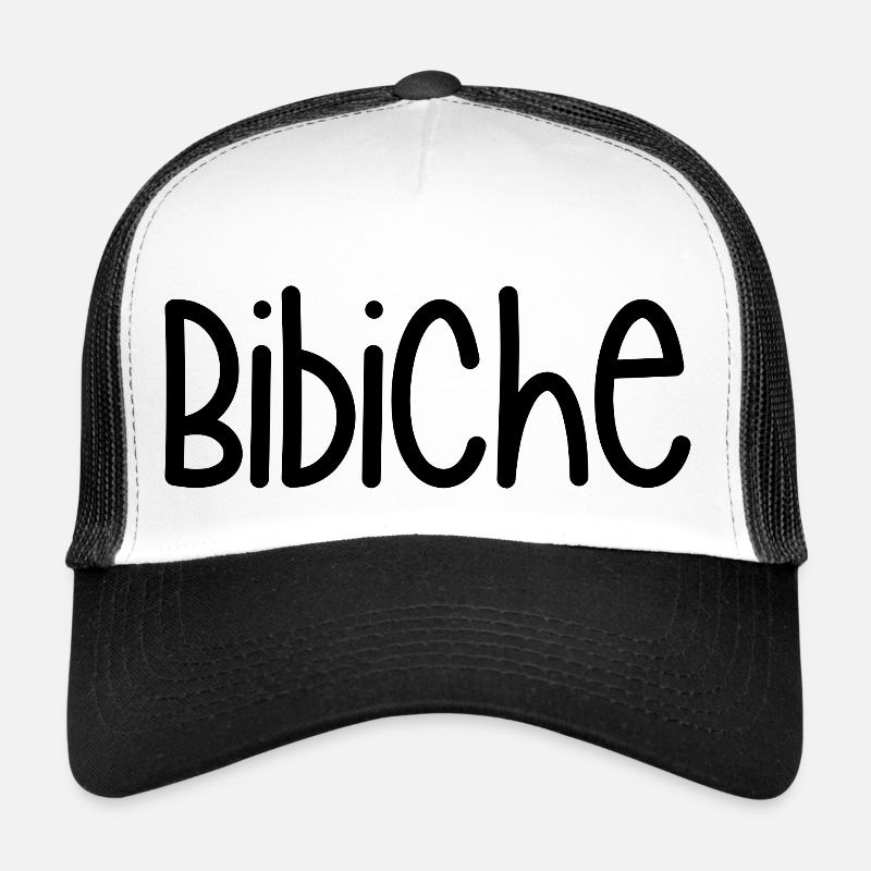 biche idée cadeau - Casquette trucker  - blanc/noir