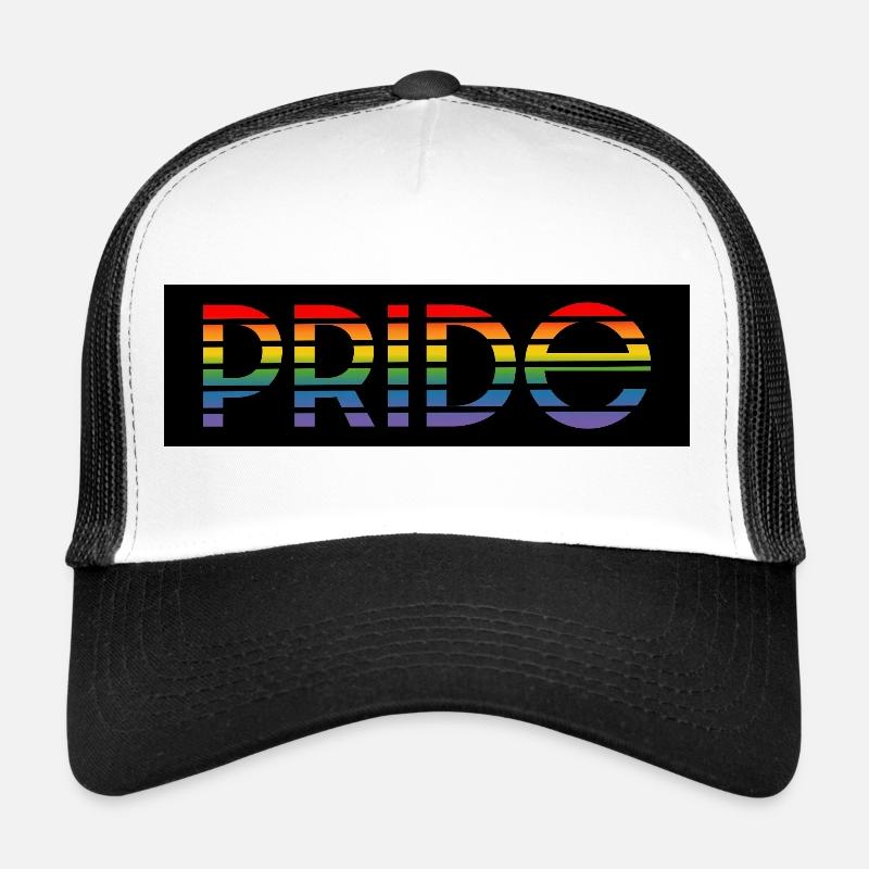 Fond noir arc-en-ciel Pride Casquette trucker 