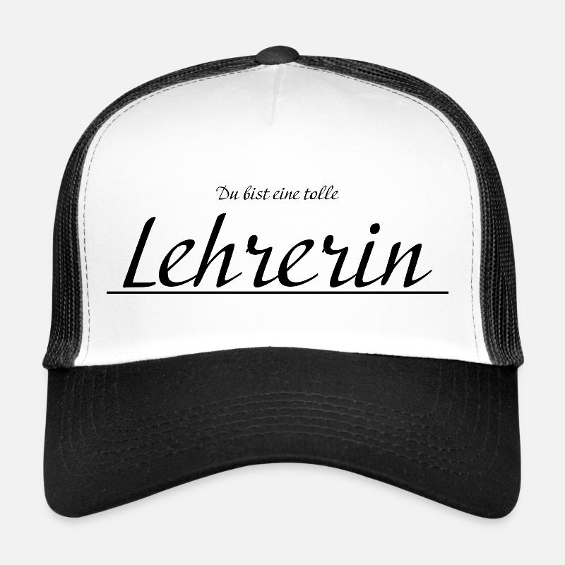du bist eine tolle Lehrerin schwarz - Trucker Cap - Weiß/Schwarz
